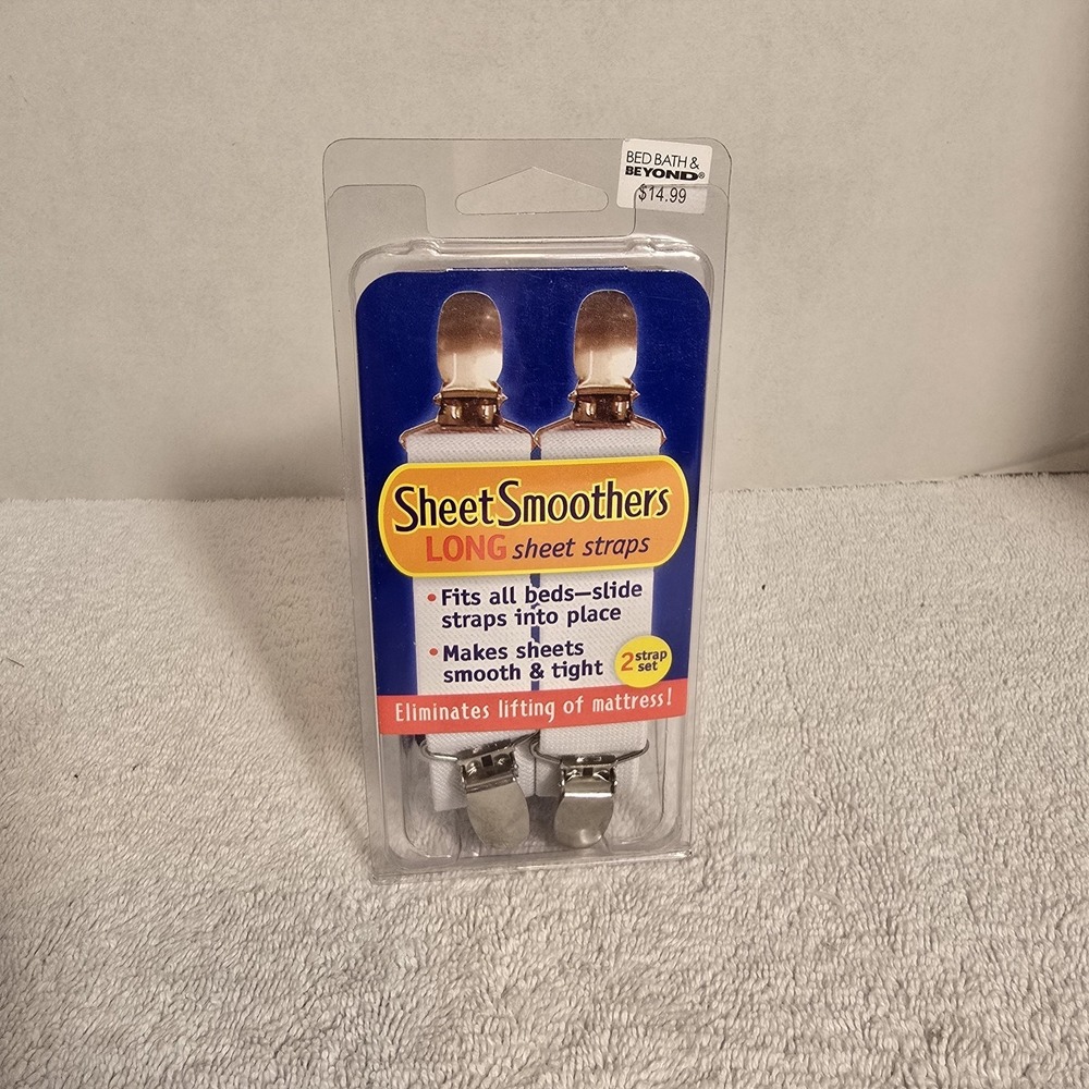 NEW Sheet Smoothers 2 Long Sheet Straps Adjustable‎ Fits Any Type of Bed